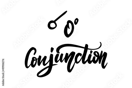 Vector hand drawn brush ink illustration of Conjunction astrological sign