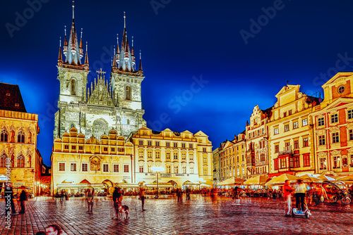 PRAGUE CZECH REPUBLIC- SEPTEMBER 12  2015  Church of Our Lady Staromestske namesti on historic square in the Old Town quarter of Prague.It is located between Wenceslas Square and the Charles Bridge.