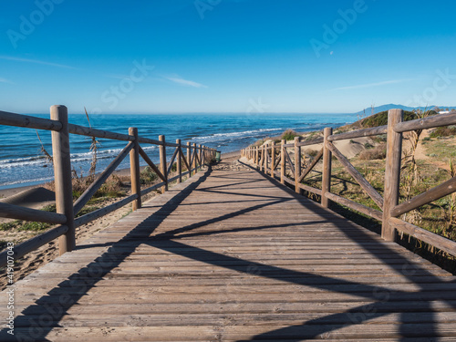 Coastal path of Cabopino in Marbella  Costa del Sol  Andalusia Spain