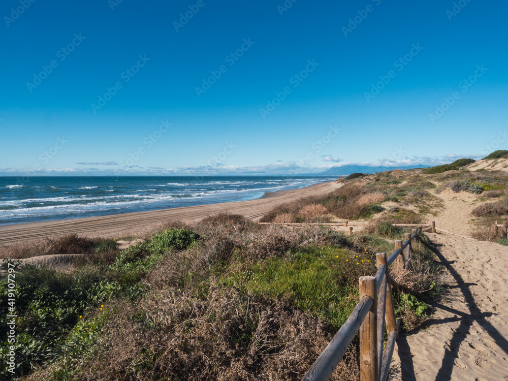 Coastal path of Cabopino in Marbella, Costa del Sol, Andalusia Spain Coastal path of Cabopino in Marbella, Costa del Sol, Andalusia Spain