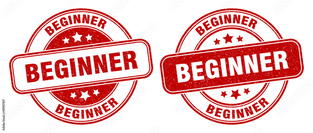 beginner stamp. beginner label. round grunge sign beginner stamp. beginner label. round grunge sign