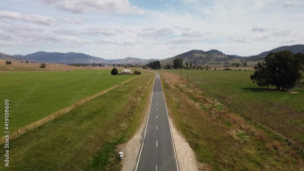 mountain road in the mountains with small Church