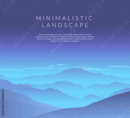Minimalistic vector landscape background of mountains for your design.