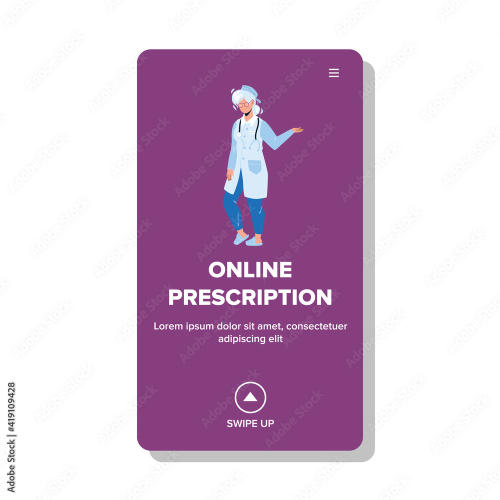 Online Prescription And Consultation Doctor Vector Illustration