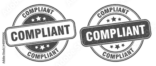 compliant stamp. compliant label. round grunge sign