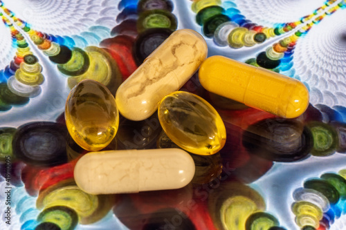 фотографія group of psychedelic pills drugs