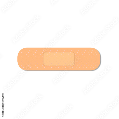 Plaster band realistic isolated on white background.