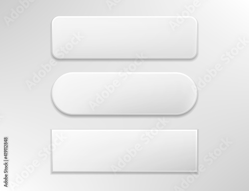 Vector gray buttons for computing and web isolated on white background.