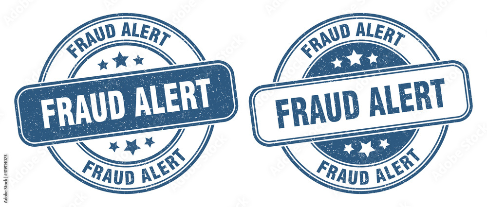 Obraz premium fraud alert stamp. fraud alert label. round grunge sign