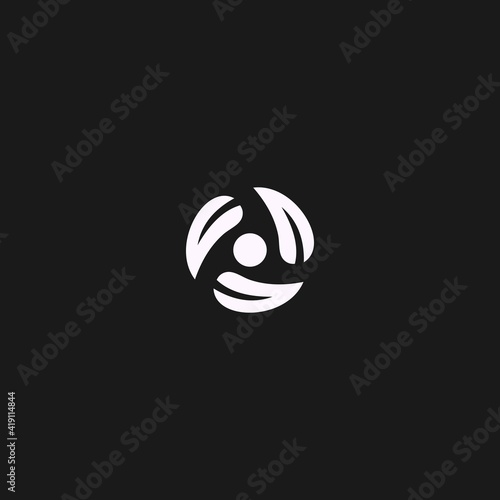 simple leaf flower logo vector