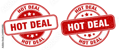 hot deal stamp. hot deal label. round grunge sign