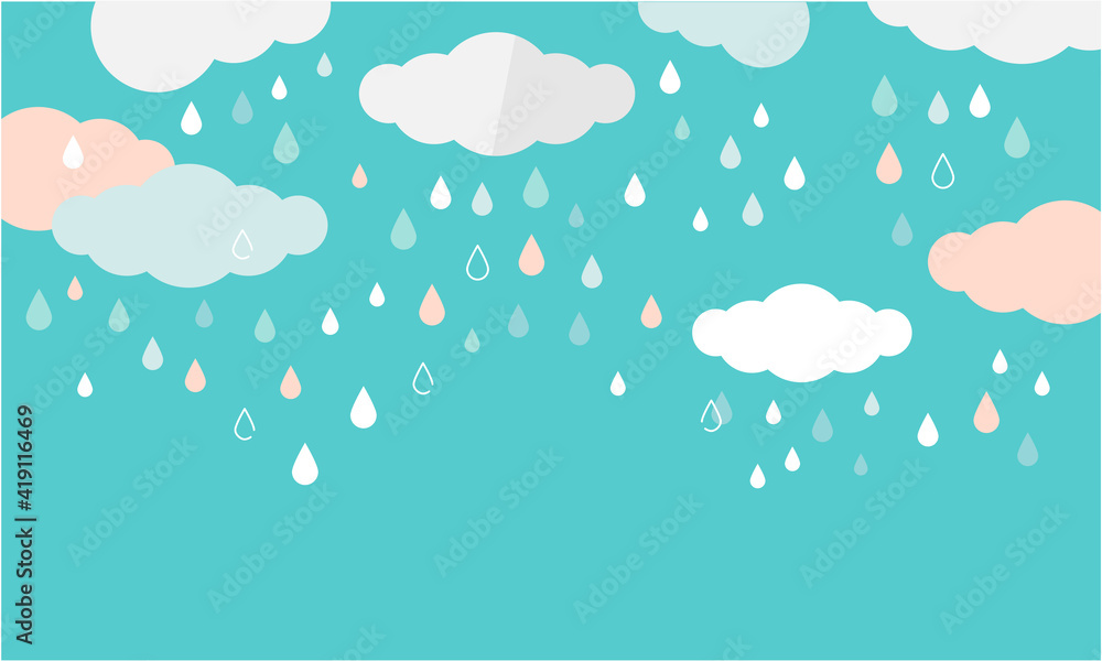 雨の日のナチュラル シンプル背景イラスト Stock Vector Adobe Stock