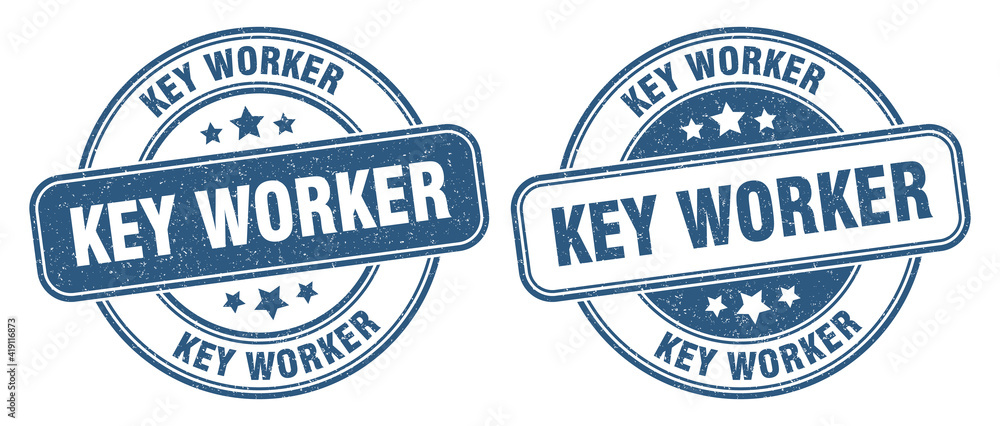 Fototapeta premium key worker stamp. key worker label. round grunge sign