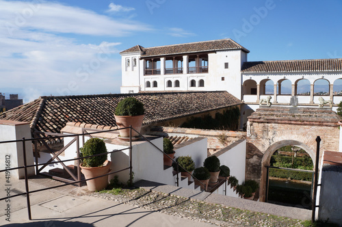 View of the Generalife Palace in Alhambra, Granada