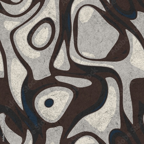 Seamless funky grungy pattern motif for print. High quality illustration. Non print of weird textured dabs of color on paper texture. For surface design printing or any sort.