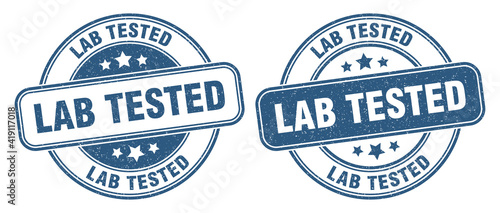 lab tested stamp. lab tested label. round grunge sign