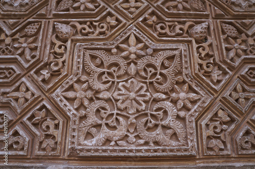 Decorative detail of the wall in the arabic palace
