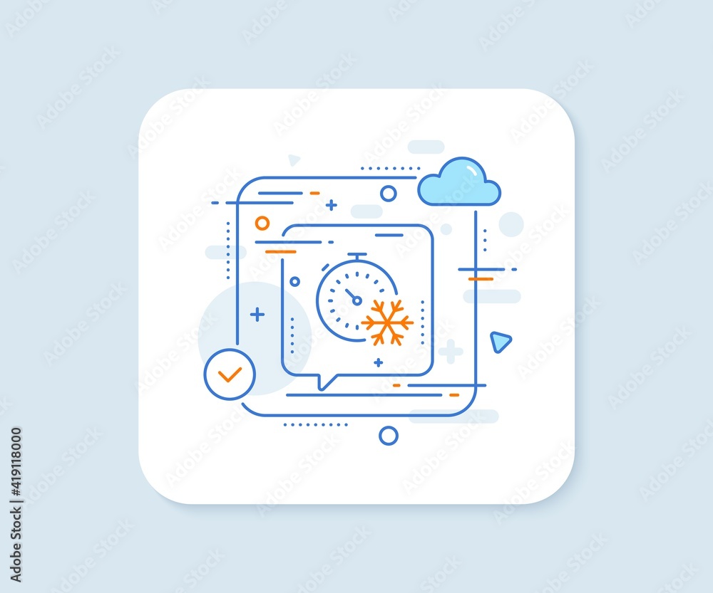 Freezing timer line icon. Abstract vector button. AC cold temperature sign. Fridge function symbol. Freezing timer line icon. Speech bubble concept. Vector Freezing timer line icon. Abstract vector button. AC cold temperature sign. Fridge function symbol. Freezing timer line icon. Speech bubble concept. Vector