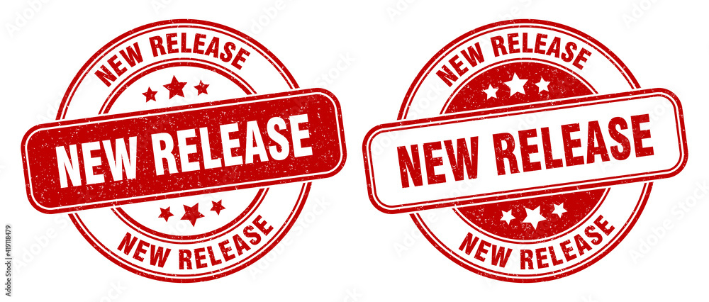 new release stamp. new release label. round grunge sign new release stamp. new release label. round grunge sign