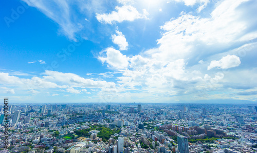 Quadro su tela 東京　夏空　六本木より目黒　大崎　横浜方面まで