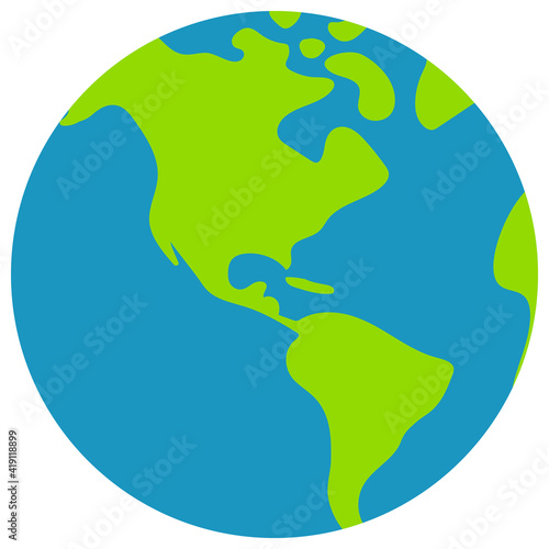 Simplified earth globe vector illustration