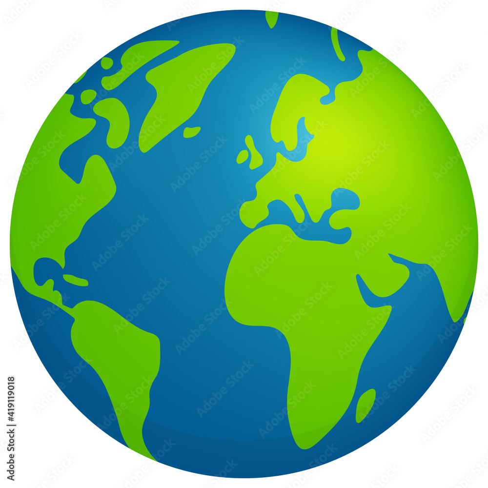 Naklejka premium Simplified earth globe vector illustration