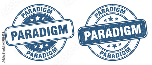 paradigm stamp. paradigm label. round grunge sign