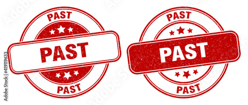 past stamp. past label. round grunge sign