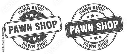 pawn shop stamp. pawn shop label. round grunge sign
