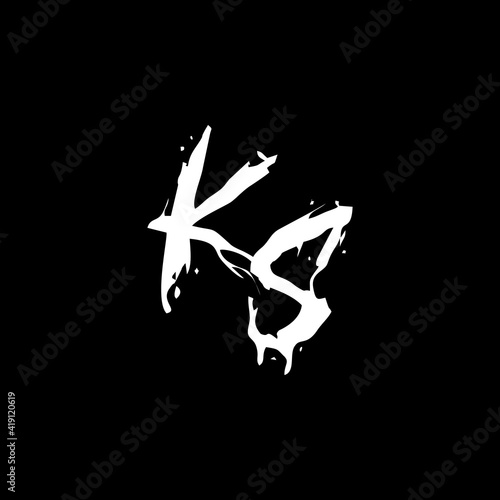 simple KS letter icon vector logo
