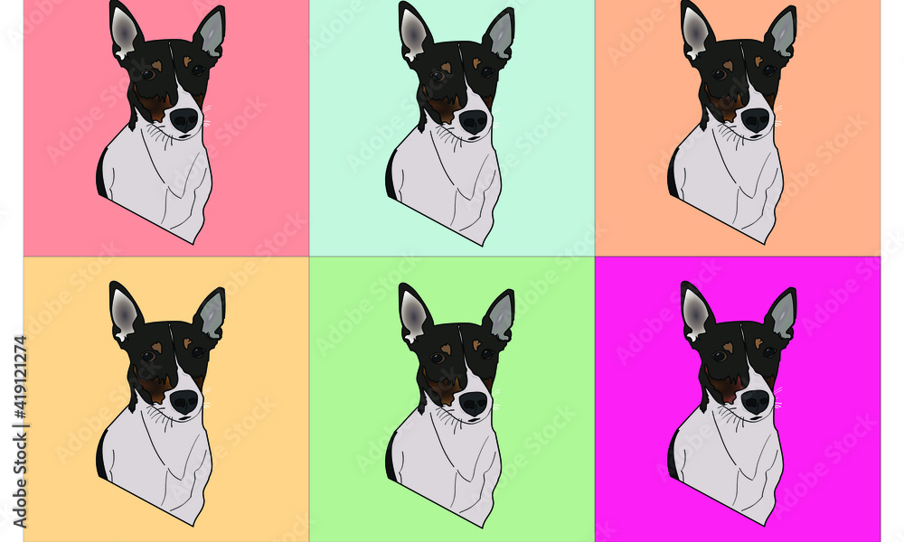 collection of rat terrier dogs pop art style collection of rat terrier dogs pop art style