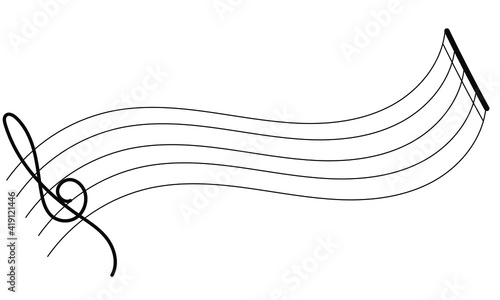 Musical staff cleff notes drawing