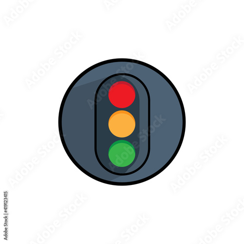 Simple traffic light vector logo