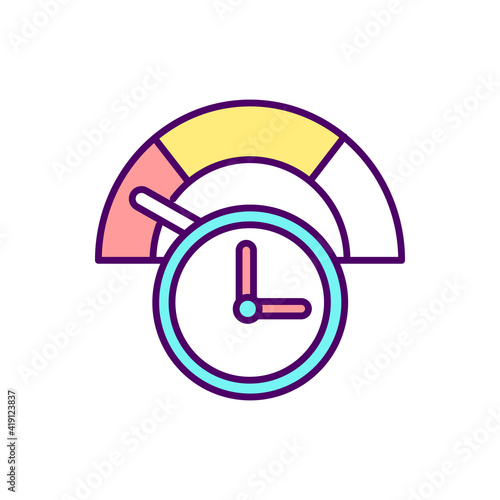 Job loss and reduction in hours RGB color icon. Business and affected workers. Development of unemployment. Lower salary and avoid layoffs. Unemployment and benefits. Isolated vector illustration