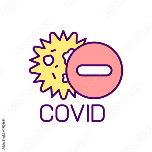 Protection from infection illness RGB color icon. Methods of protect in pandemic. Stop coronavirus. Wearing masks and washing hands. Avoid spread of covid-19. Isolated vector illustration