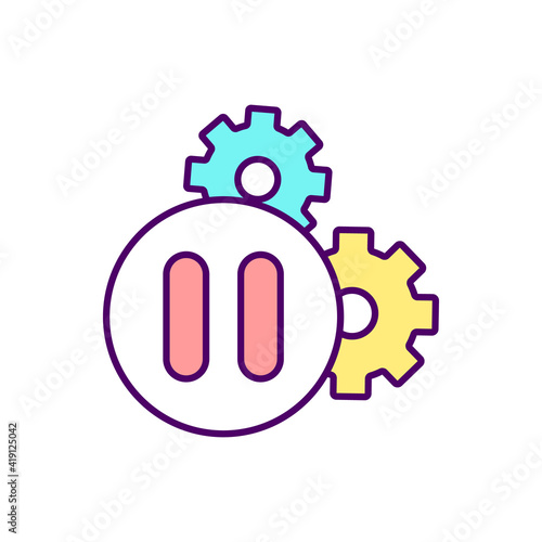 Effects of coronavirus on sick leave RGB color icon. Stop mechanism of payments. Quarantine and pandemic. Labor force. Healthcare and income. Employee benefits. Isolated vector illustration