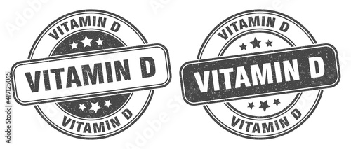 vitamin d stamp. vitamin d label. round grunge sign