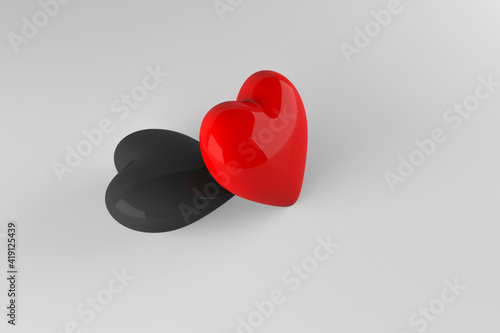 big red and black hearts isolated on white background vector 