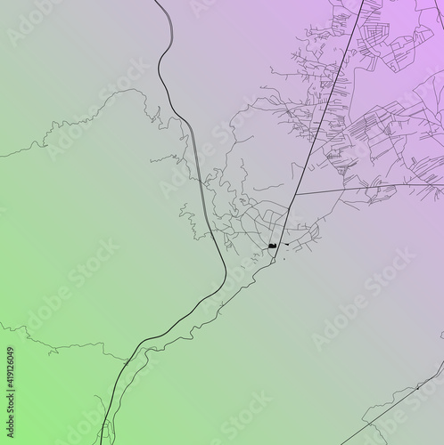 Abbottabad, Pakistan (PAK) - Urban vector city map with parks, rail and roads, highways, minimalist town plan design poster, city center, downtown, transit network, street blueprint
