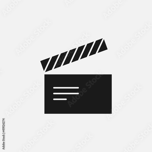 Clapper board icon isolated on background. Videography symbol modern, simple, vector, icon for website design, mobile app, ui. Vector Illustration
