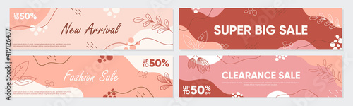 Sale banner template collection for promotion sale. Editable banner for social media post, website and internet ads. Banner advertisement for special offers set.	