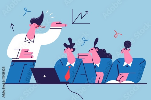 Business education, learning, coaching illustration