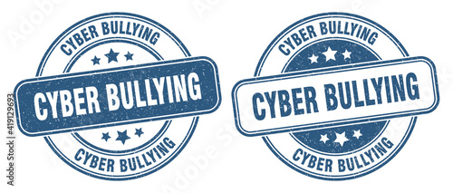 cyber bullying stamp. cyber bullying label. round grunge sign