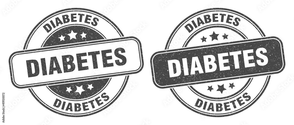 diabetes stamp. diabetes label. round grunge sign
