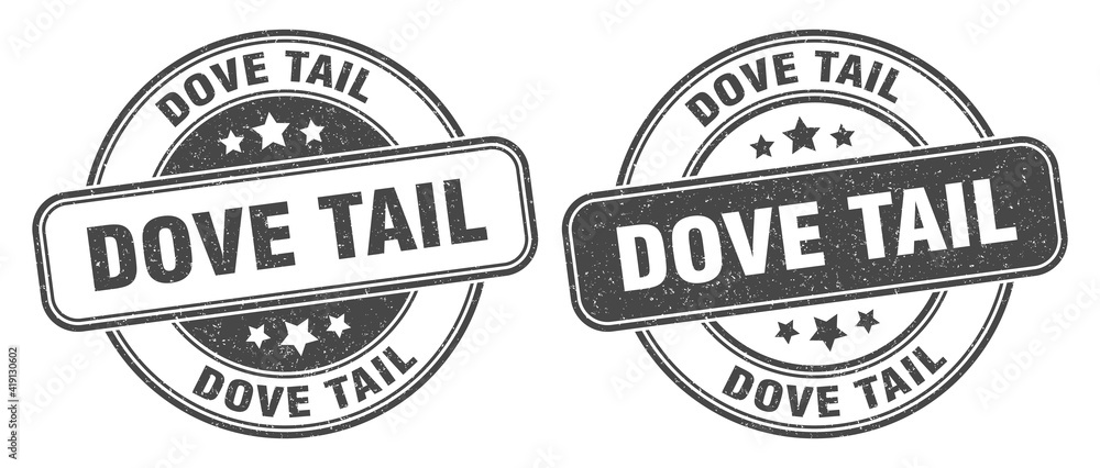 dove tail stamp. dove tail label. round grunge sign