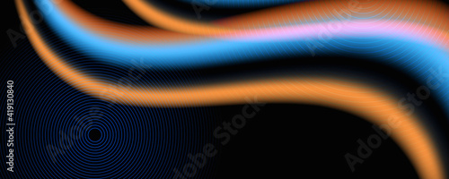 Abstract background with gradient color shapes. Liquid wave color cover. Holographic element. 