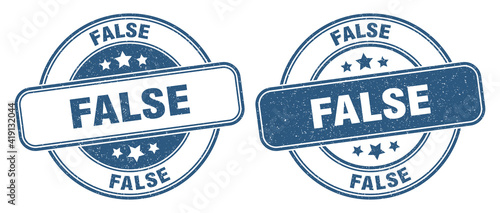 false stamp. false label. round grunge sign