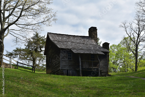 Cloudy Spring Day at Brinegar Cabin in North Carolina photo