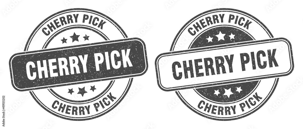 Fototapeta premium cherry pick stamp. cherry pick label. round grunge sign