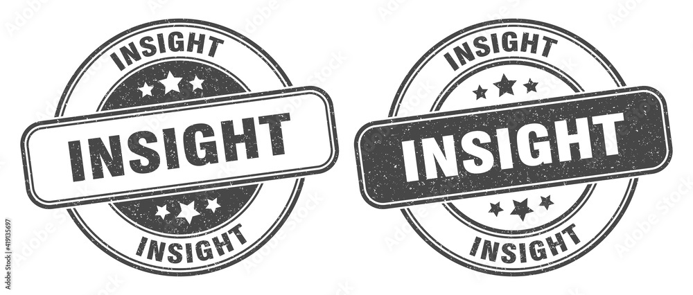 insight stamp. insight label. round grunge sign